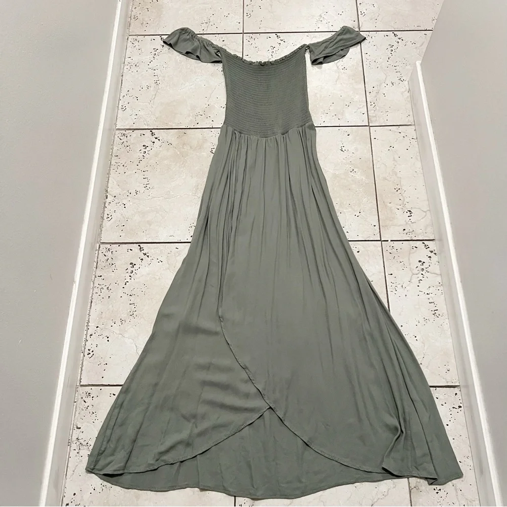 Young Fabulous‎ & Broke Womens Sage Green Smocked Maxi Dress